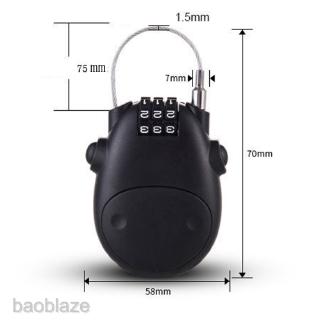 [BAOBLAZE] Universal Helmet 3 Digit Password Code Lock Cable Rope Suitcase Car Bike Safety