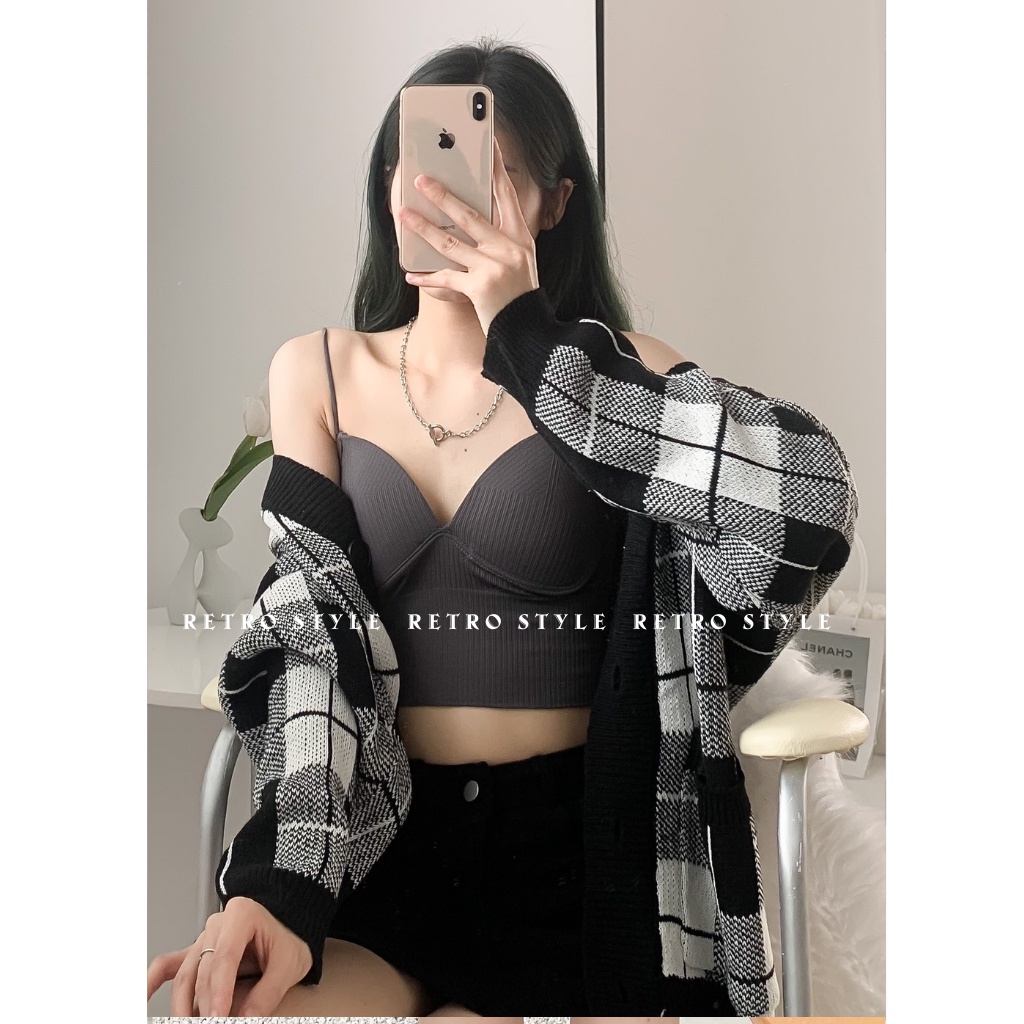 Áo Bra Cotton Gân Tăm Co Dãn Đệm Mút Nâng Ngực Quyến Rũ Aobra1254/P7