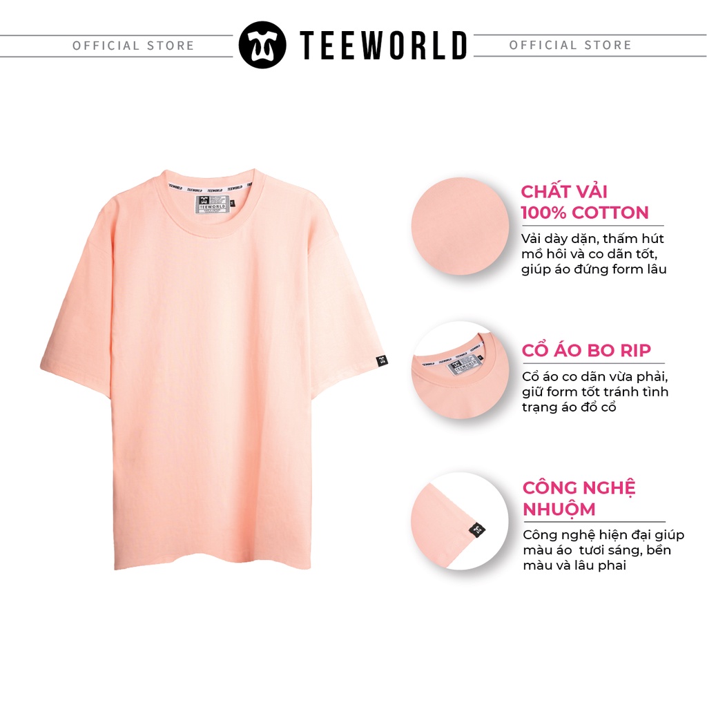 Áo thun Teeworld Basic Pink T-shirt Tay Lỡ Nam Nữ Form Rộng Unisex | WebRaoVat - webraovat.net.vn