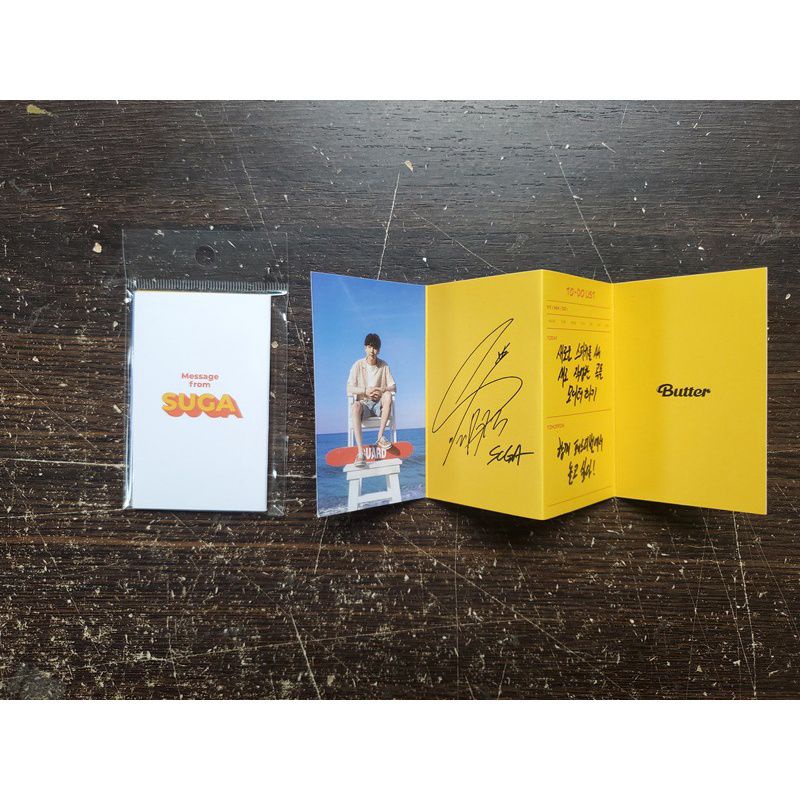 Photocard chữ ký thông tin thành viên BTS Butter