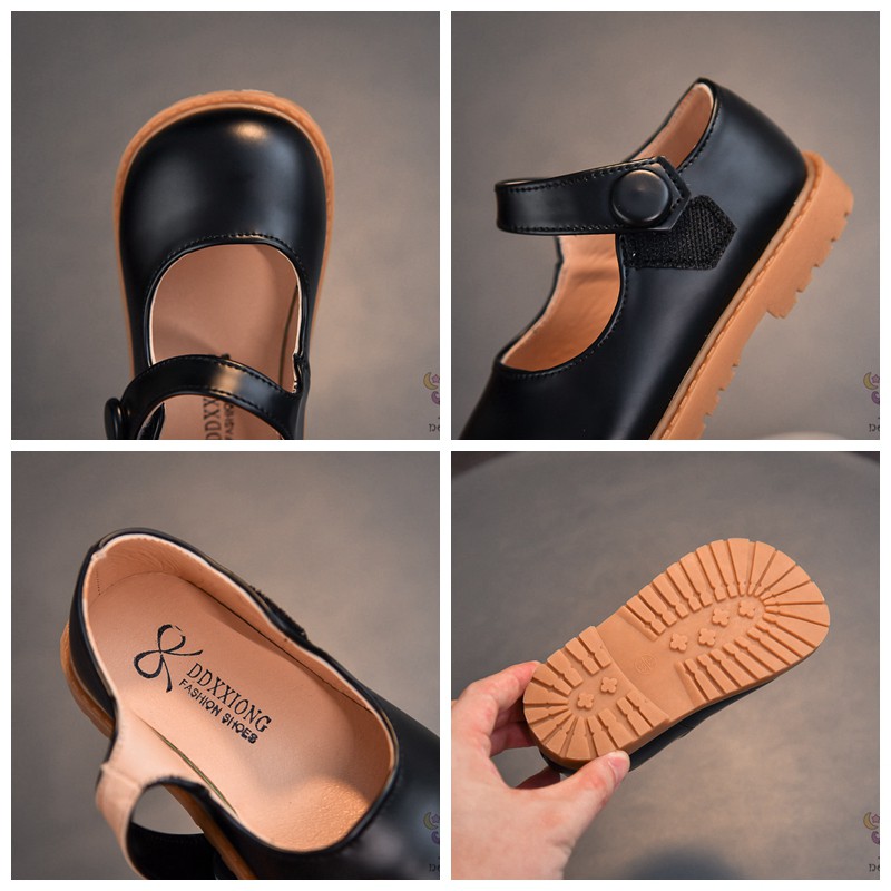 Giày da đế mềm mại phong cách Hàn Quốc retro thời trang dành cho bé gái