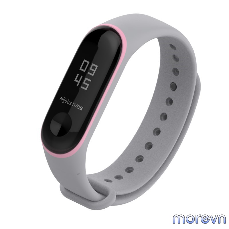 Dây đeo cao su viền màu Mi band 3, Mi band 4 chính hãng Mijobs - dây đeo cao su thay thế miband 3, miband 4 (Mijobs)