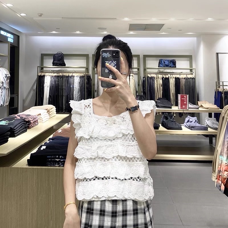 áo len sợi đan kiểu tầng vai cánh tiên (160#)