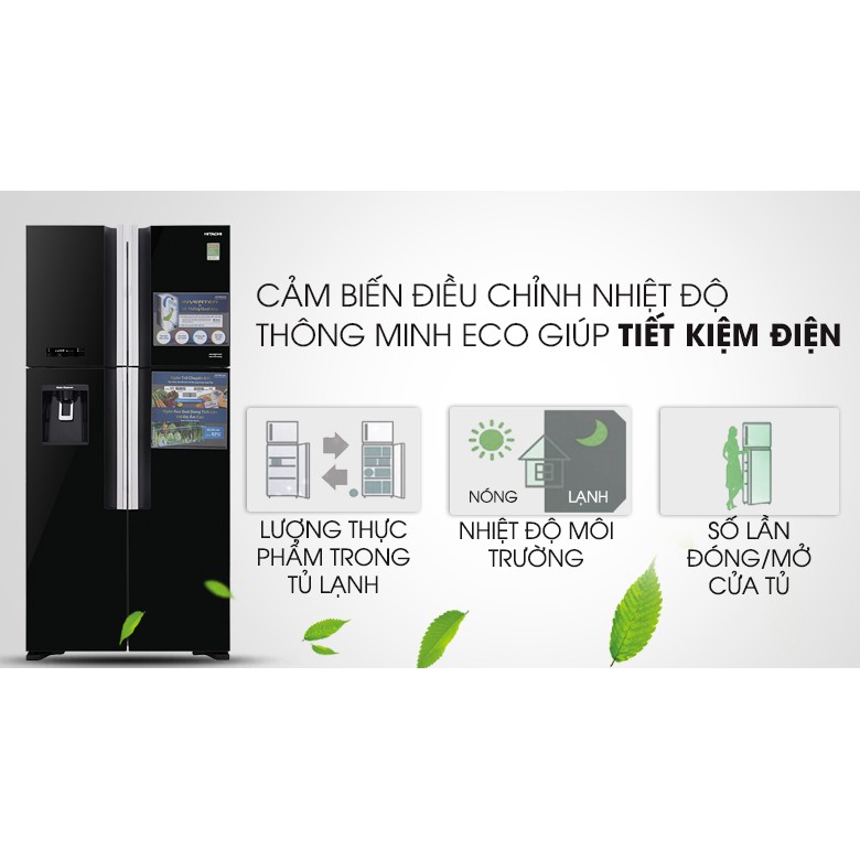 Tủ lạnh Hitachi Inverter 540 lít R-FW690PGV7X GBK (Miễn phí giao tại HCM-ngoài tỉnh liên hệ shop)