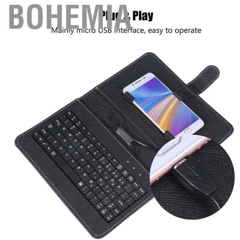 Bao Da Kèm Bàn Phím Phong Cách Bohemia Cho Điện Thoại Android