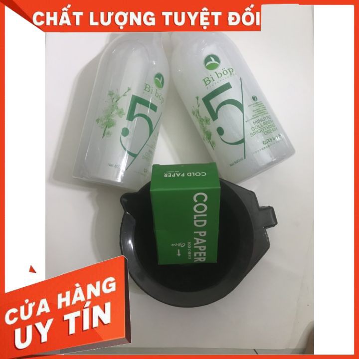 Uốn Lạnh Bi--bop Collagen 800ml x2  uấn mau quăn  dữ nếp lâu  mua 1 bộ tặng kem 1 chén +1 giấy uấn lạnh