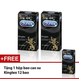 [ Che Tên Sản Phẩm Khi Giao ] Bộ 2 hộp Bao cao su Durex Kingtex 12s + Tặng 1 hộp cùng loại ( Chính Hãng )