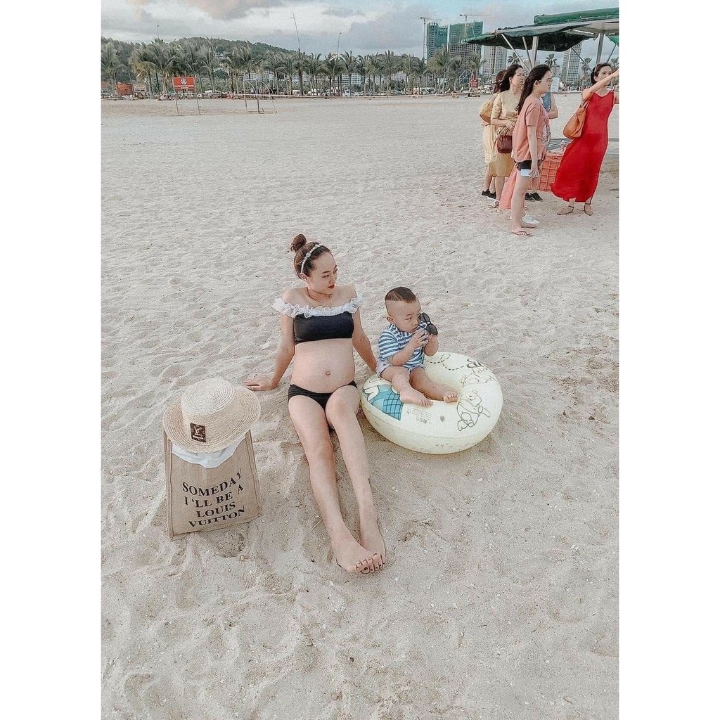Bikini hai mảnh quây đen bèo trắng đẹp ( Bầu bí mặc được ) | BigBuy360 - bigbuy360.vn