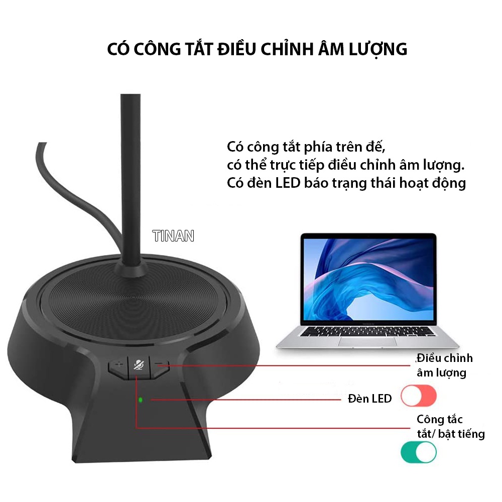 Micro Đa Hướng M90 Độ Nhạy Cao Kết Nối USB Cho PC, Laptop, Máy Tính