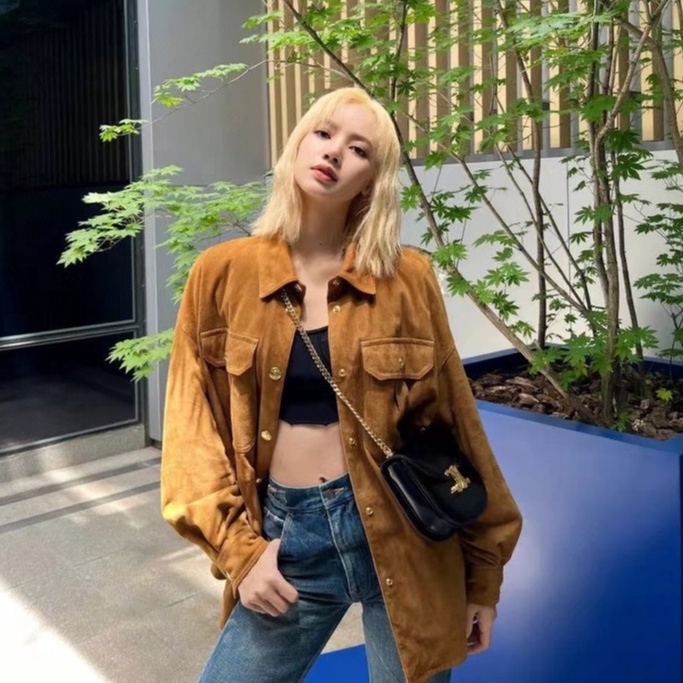 Túi Xách Tay Bằng Da Sáng Phong Cách LISA 2022