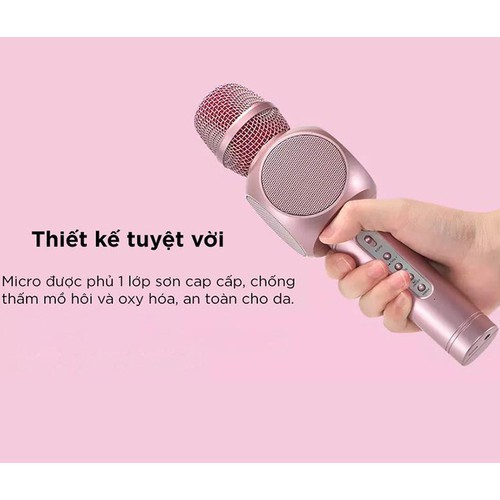 [Mã ELHACE giảm 4% đơn 300K] Micro karaoke GrownTech YS 90, hát nhạc có chức năng thu âm kiêm loa blutooth