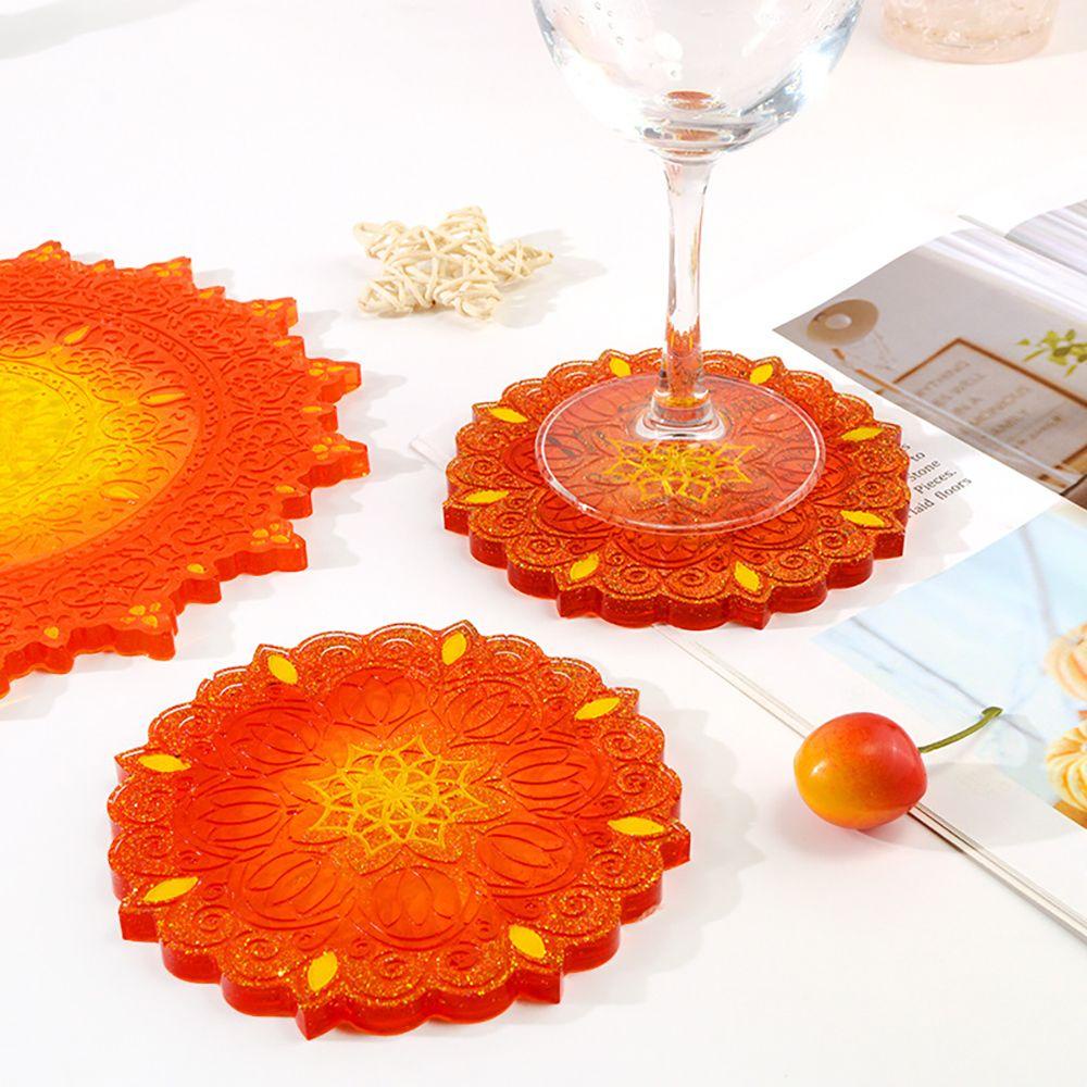 JONYE Khuôn Làm Đế Lót Ly Hình Tròn Họa Tiết Mandala Độc Đáo Trang Trí Nhà Cửa
