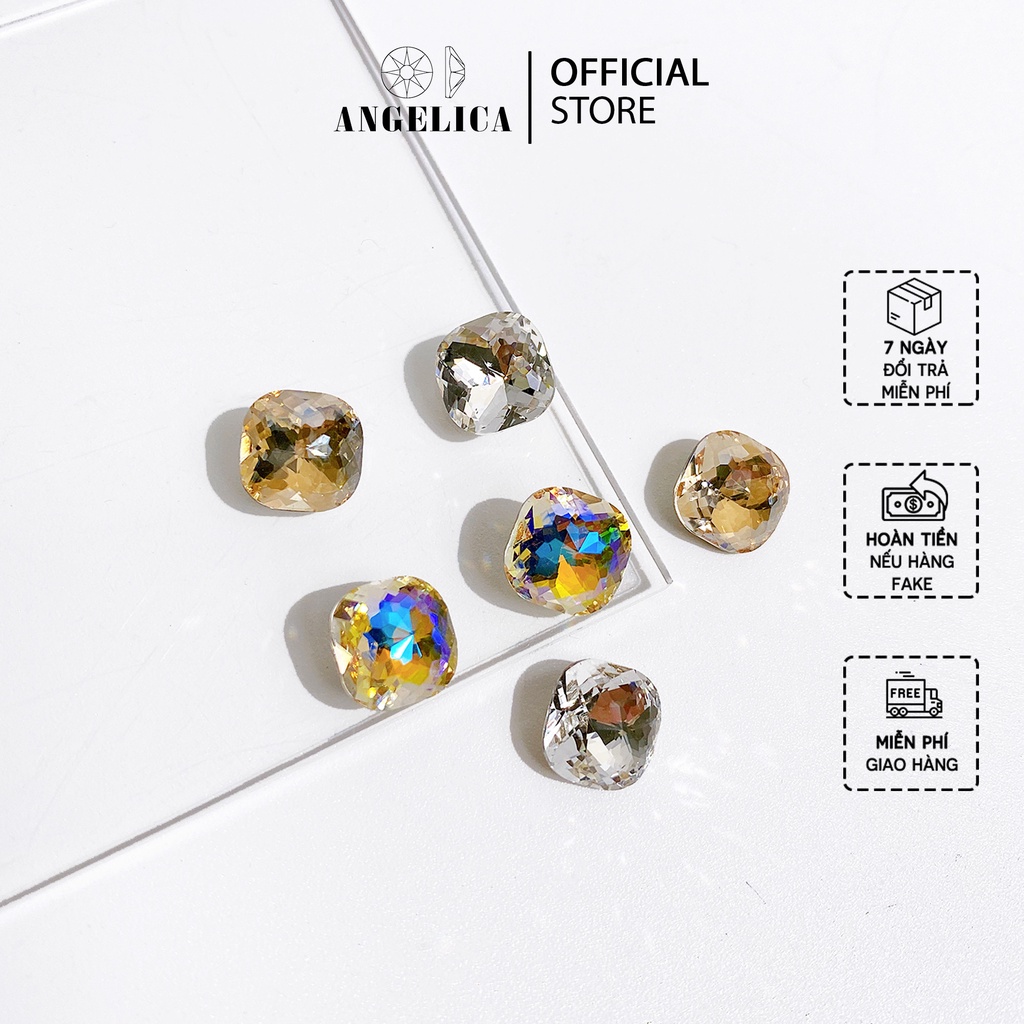 Đá Khối Nail Vuông Bo, Chân Vàng Trang Trí Móng ANGELICA X.VB