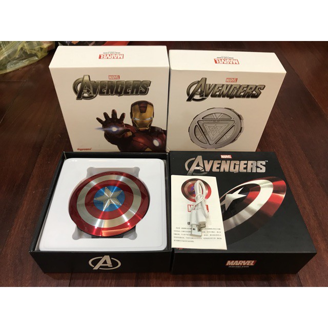 [CỰC ĐỘC] Sạc dự phòng Captain America Avengers 6800mah Kim loại nguyên khối - FULL BOX