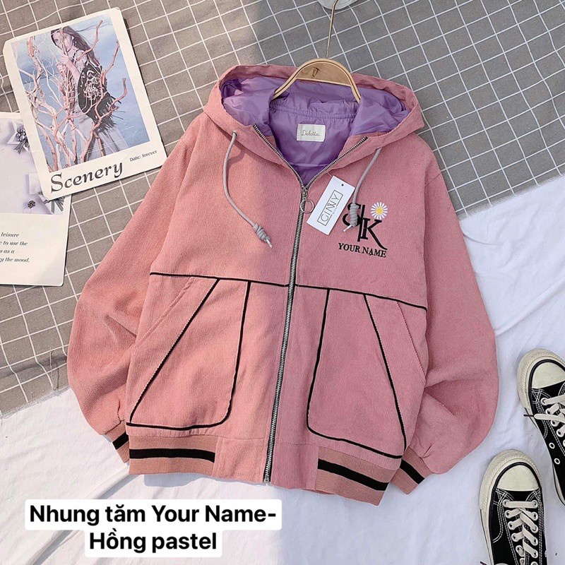Áo Khoác Chống Nắng Nhung Tăm YOUR NAME HN08 | Áo Khoác Chống Nắng Có Mũ | Chất Nhung Tâm | Hàng Đẹp | GinHouse Shop