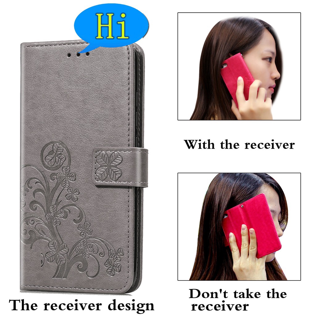 PU Leather Flip Wallet Case with Card Slot and Kickstand for Huawei P Smart Plus 2019 Enjoy 9S Honor 10i 20i Z Y9 Prime CUN-U29 Y5 Y6 II Compact 5