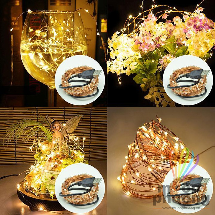 Dây đèn led đom đóm USB trang trí lều cắm trại dã ngoại - MUÔN PHƯƠNG SHOP