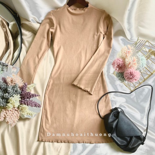 Váy ôm body tay loe / Đầm nữ tay dài tôn dáng sáng da chất xịn co giãn tốt | BigBuy360 - bigbuy360.vn