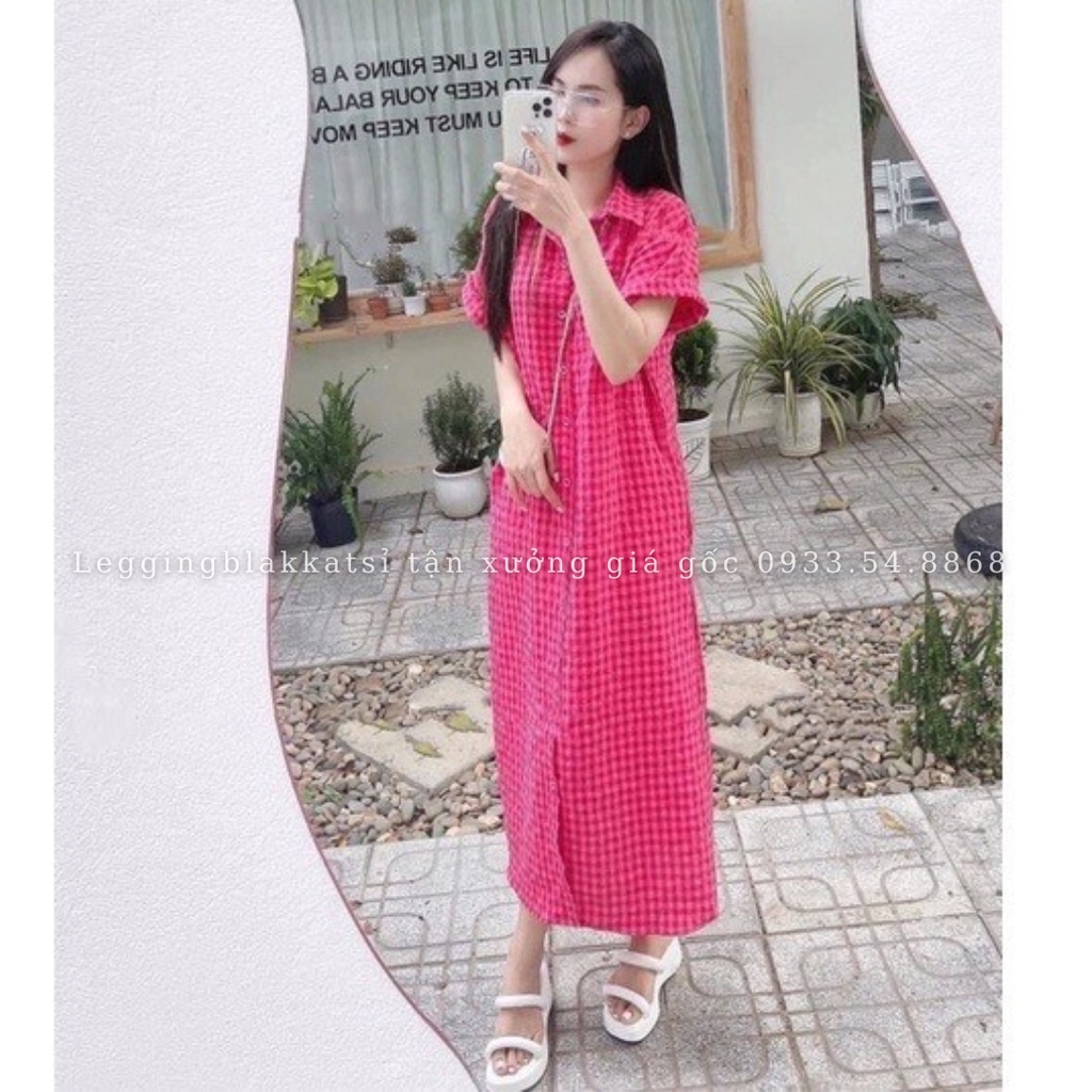 Đầm sơ mi cộc tay dáng suông hàng thiết kế siêu đẹp váy sơ mi nhiều màu 5917