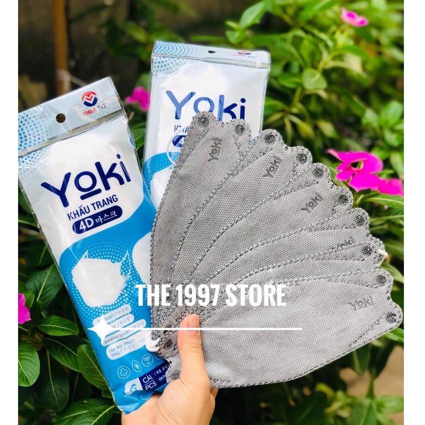 Khẩu trang 4D Yuki / Yoki 1 Bịch 10 Chiếc 4 Lớp Hàng Công Ty (Kháng Khuẩn)