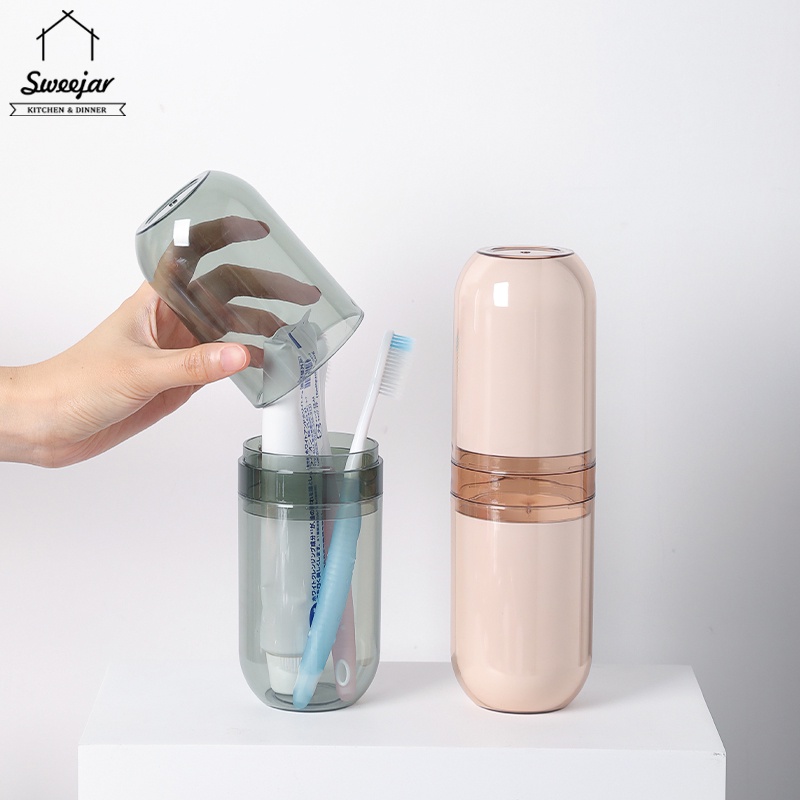 2/4 Cốc SWEEJAR có thể sử dụng làm hộp đựng bàn chải và kem đánh răng nhỏ gọn dễ mang theo
