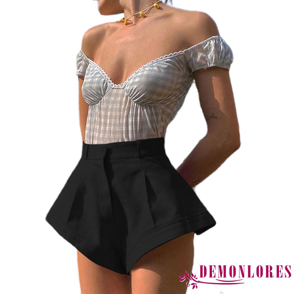 Quần Short Nữ Lưng Cao Ống Rộng Thời Trang | BigBuy360 - bigbuy360.vn