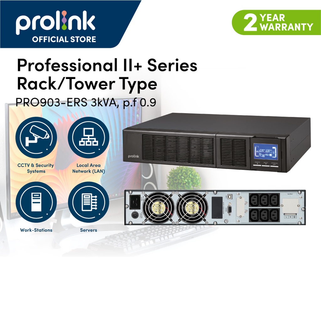 Bộ Lưu Điện UPS Online PROLiNK PR903-ERS (3000 VA/2700W) - Bảo Hành 2 Năm