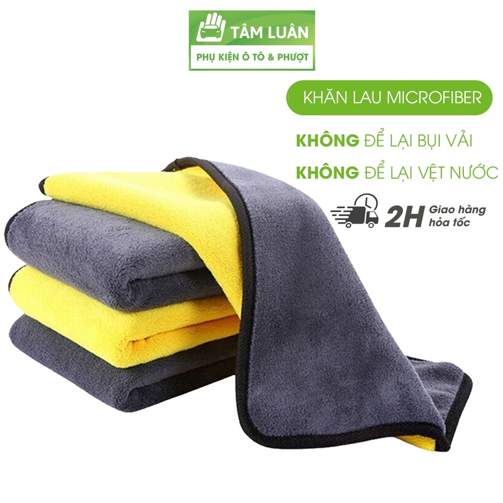 Khăn lau ô tô chuyên dụng đa năng Tâm Luân microfiber, siêu thấm, khổ to