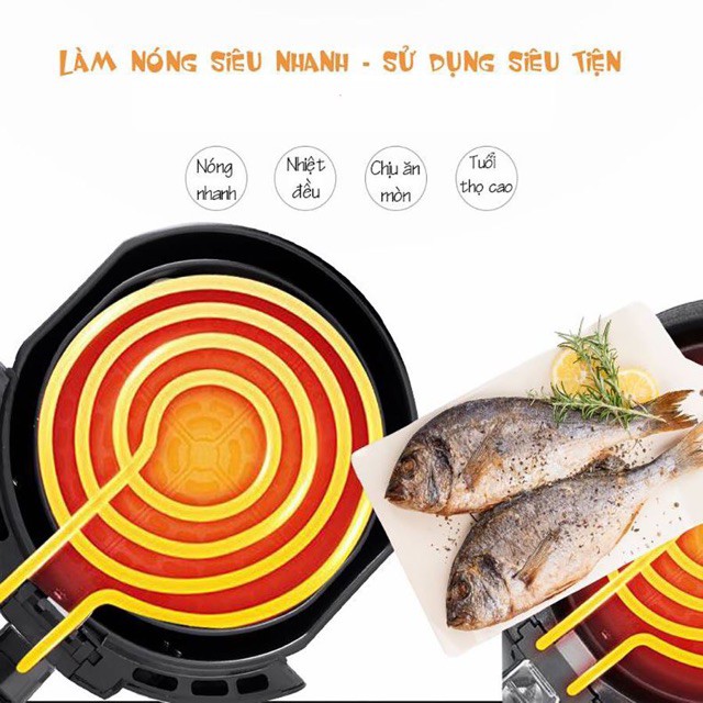 Nồi Chiên Không Dầu Casamon 5.5 Lít Hàn Quốc Làm Khoai Tây Chiên Gà Nướng Vịt Nướng Pizza Tiện Dụng - Hàng Nhập Khẩu