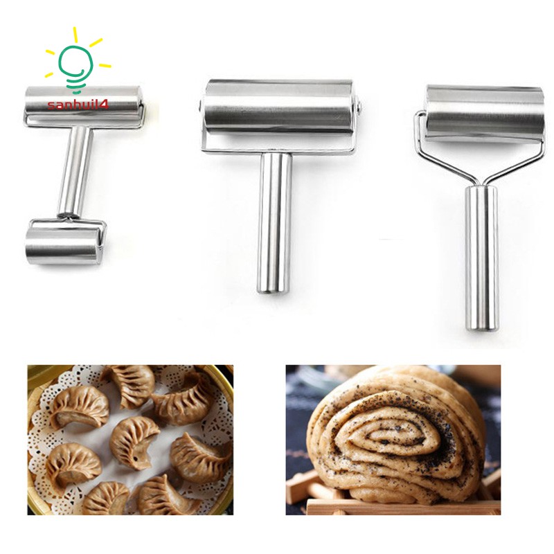 Stainless Steel Rolling Pin,Kitchen Utensils Fondant Roller,for Dough,Pizza,Pie,Pastries,Pasta and Cookies,3 Style