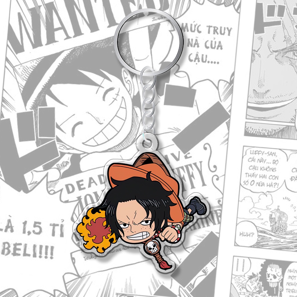 Móc khóa Thegioipuzzle One Piece Luffy Ace treo ngược anime manga phụ kiện trang trí túi xách ba lô