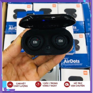 Tai nghe bluetooth airdots redmi2 đen true wireless công nghệ 5.0 kèm đốc sạc ,cảm biến tự động kết nối
