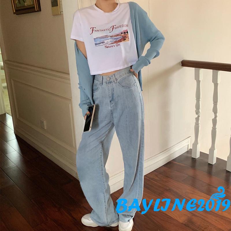 Áo Thun Croptop Tay Ngắn Cổ Tròn In Chữ Thời Trang Mùa Hè Cho Nữ