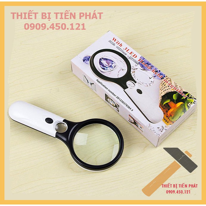 Kính Lúp Cầm Tay Phóng Đại Có Led Magnifier Siêu Sáng Size To, Zoom Tốt Nhất x10,x20 Lần NO.6902AB