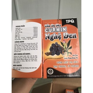 cốm dạ dày curmin nghệ đen hộp 10 gói-dành cho người bị loét dạ dày-sình bụng-đắng miệng-trào ngược-rối loạn tiêu hoá