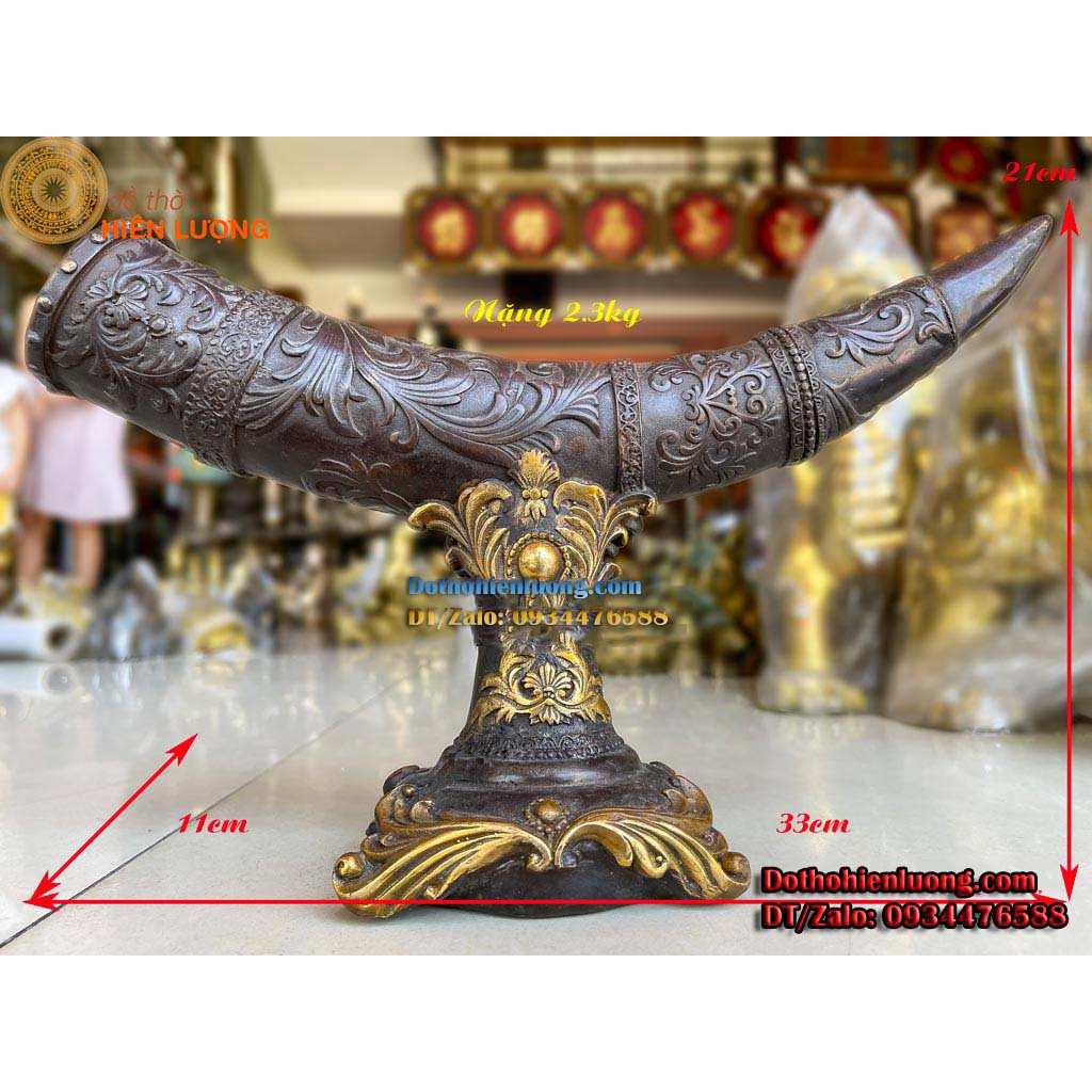 Tù Và Chữ Phúc Có Đế Bằng Đồng Màu Nâu Giả Cổ - Biểu Tượng Văn Hóa Việt