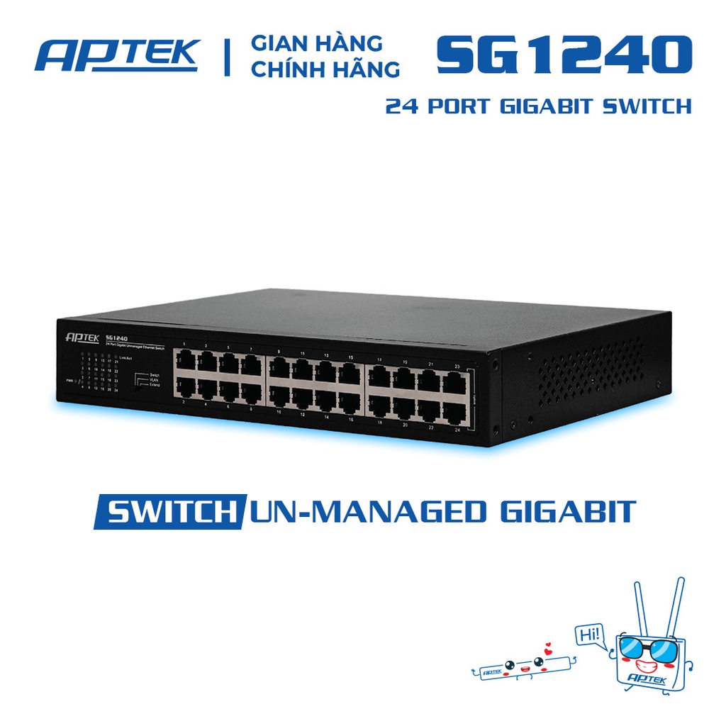 APTEK Switch SG1240 với 24 cổng Gigabit