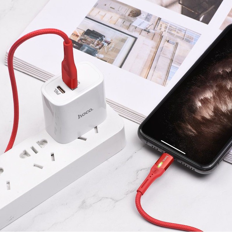 Cáp iPhone đèn Led HOCO S24 LIGHTNING sạc nhanh Dài 1.2M