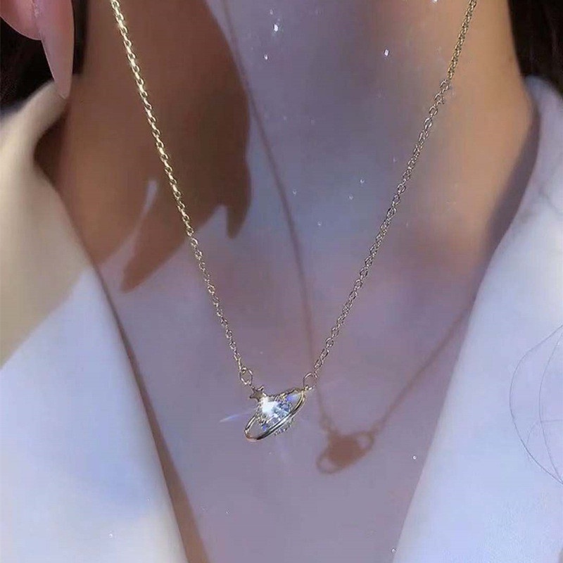 Vòng cổ We Flower mặt chữ H đính đá zircon thời trang cao cấp cho nữ