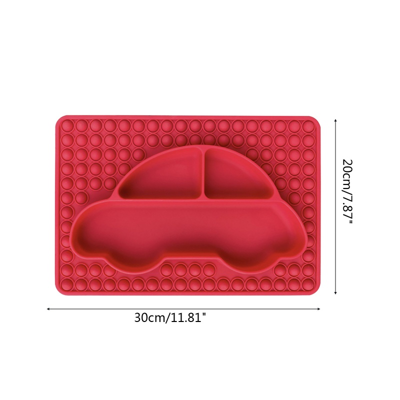 Đĩa Ăn Dặm Chia Ngăn Bằng Silicone Không BPA An Toàn Cho Bé Kèm Đồ Bấm Sử Dụng Được Trong Lò Vi Sóng
