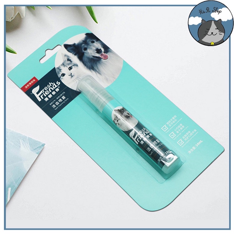 Xịt khử mùi kháng khuẩn cho thú cưng FRESH FRIENDS - khử mùi hôi miệng chó mèo