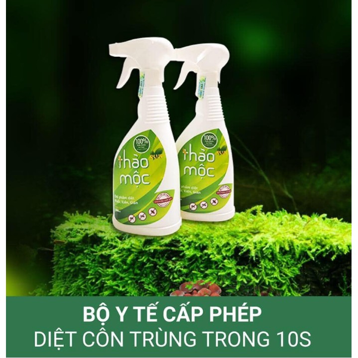 Bình xịt muỗi, Kiến, Gián mối sinh học Thảo Mộc Plus cải tiến mới - chai xịt không độc, an toàn cho bà bầu và trẻ nhỏ