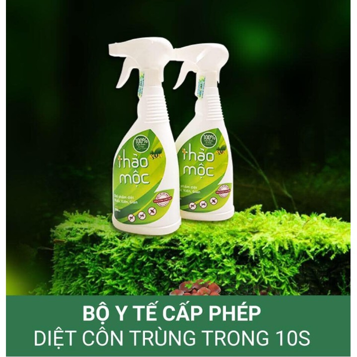 Bình xịt muỗi, Kiến, Gián Thảo Mộc Plus cải tiến mới - xịt diệt sạch côn trùng Hương sả chanh/ Quế