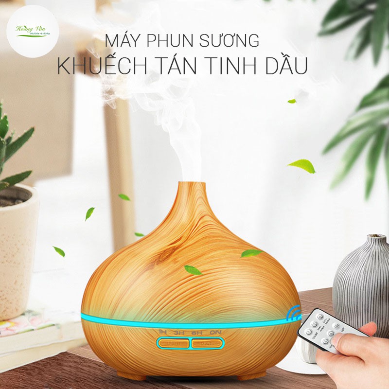 Máy khuếch tán tinh dầu phun sương Cổ Cao có kèm remote điều khiển từ xa PSR005 - Dung tích 550ml nước