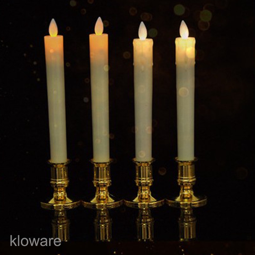 4pcs Battery Operated LED Candle Swinging Dancing Flame Realistic Candles