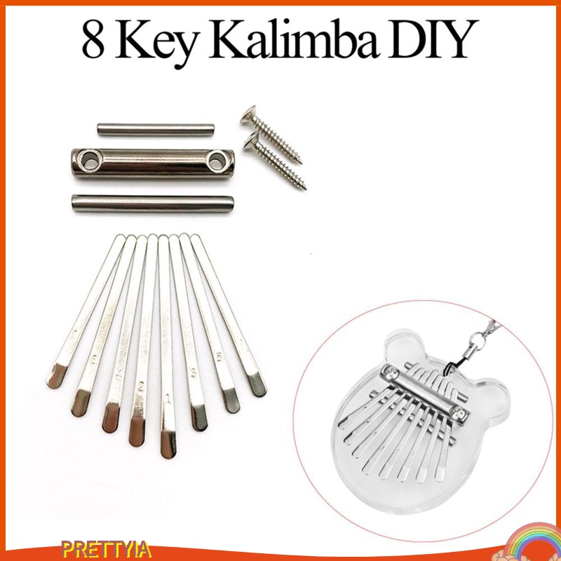 [PRETTYIA]Thumb Piano Kalimba Bridge Saddle 8 Key Set DIY Spare Parts Key of Kalimba