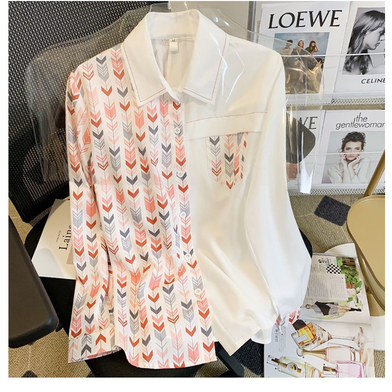 Áo Sơ Mi Tay Dài In Họa Tiết Phong Cách Phương Tây Thời Trang Mùa Thu Cho Nữ
