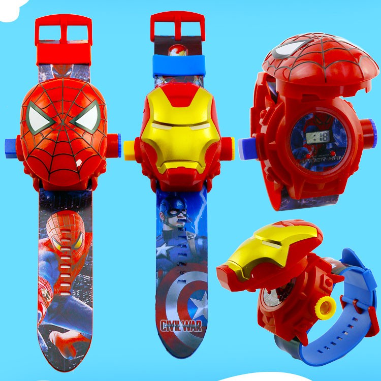 Đồng hồ điện tử đeo tay chiếu 24 hình 3D Projector Watch người sắt Iron Man Avengers