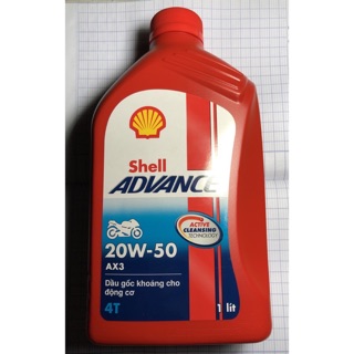 Dầu nhớt shell advance ax3 20w-50 1 lít và 800ml