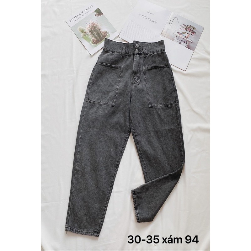 Quần baggy jean nữ Ms94 ✈️FREESHIP✈️ quần baggy jean nữ lưng cao size đại 2 túi kiểu hàng VNXK thời trang bigsize 2KJean